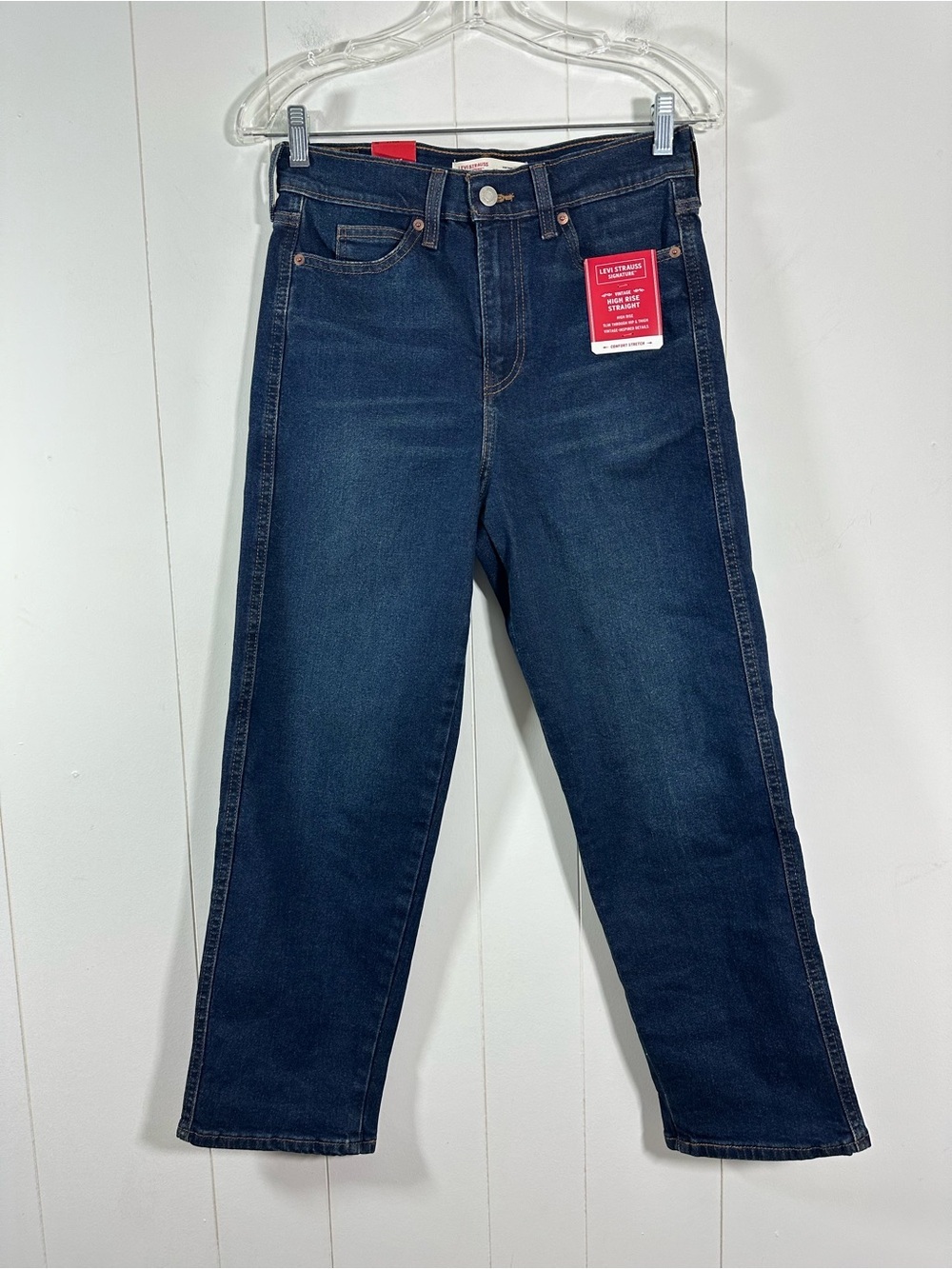 NEW Levi Strauss Signature Vintage High Rise Straight blue jeans Sz 2/26W Denim